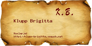 Klupp Brigitta névjegykártya